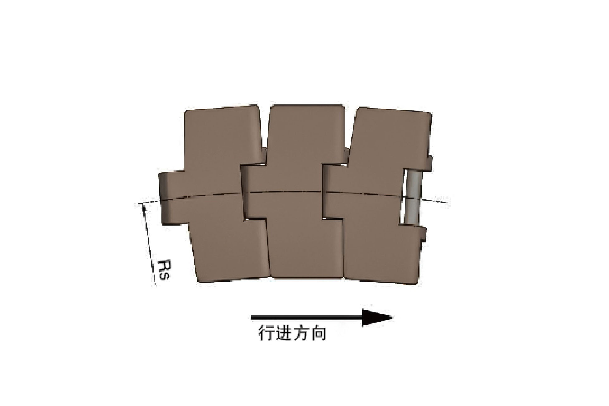 880 side flexible plastic chain