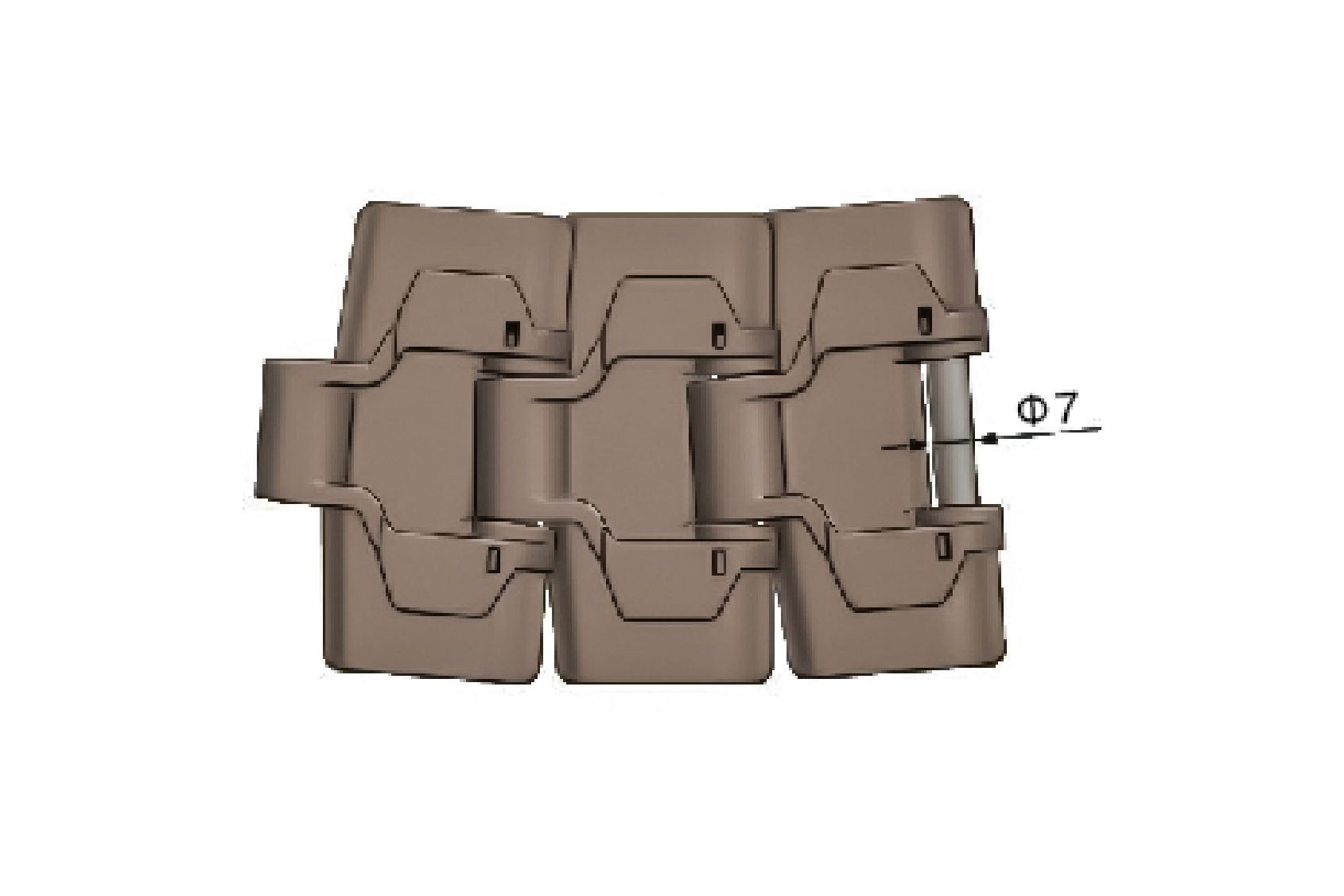 side flexible plastic chain