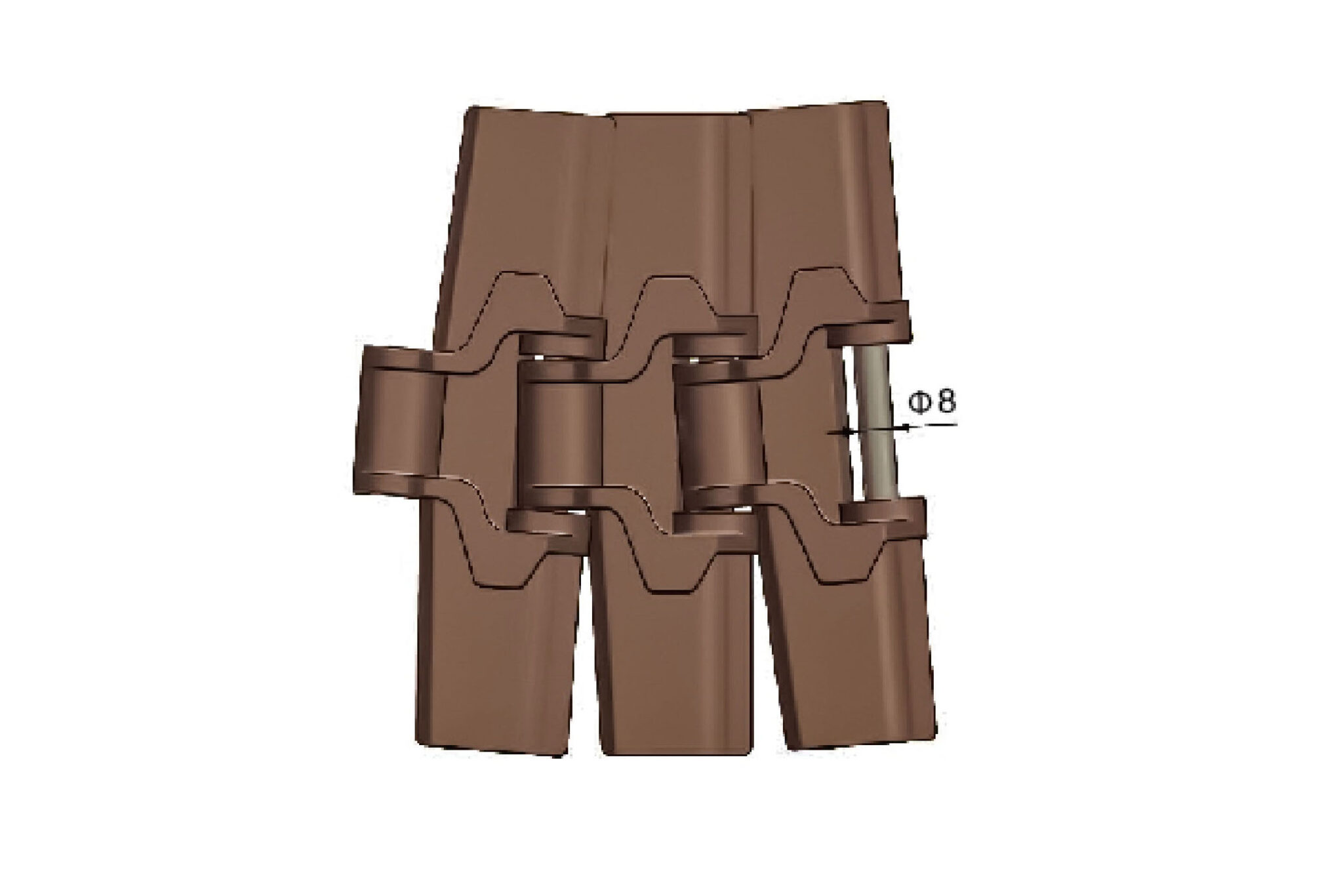 882tab side flexible plastic chain