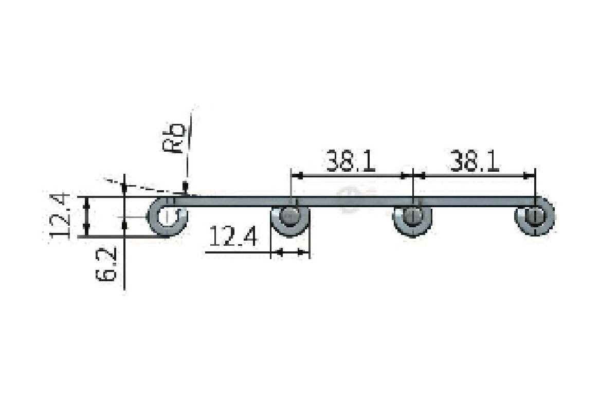 ss812 straight running steel table top chain