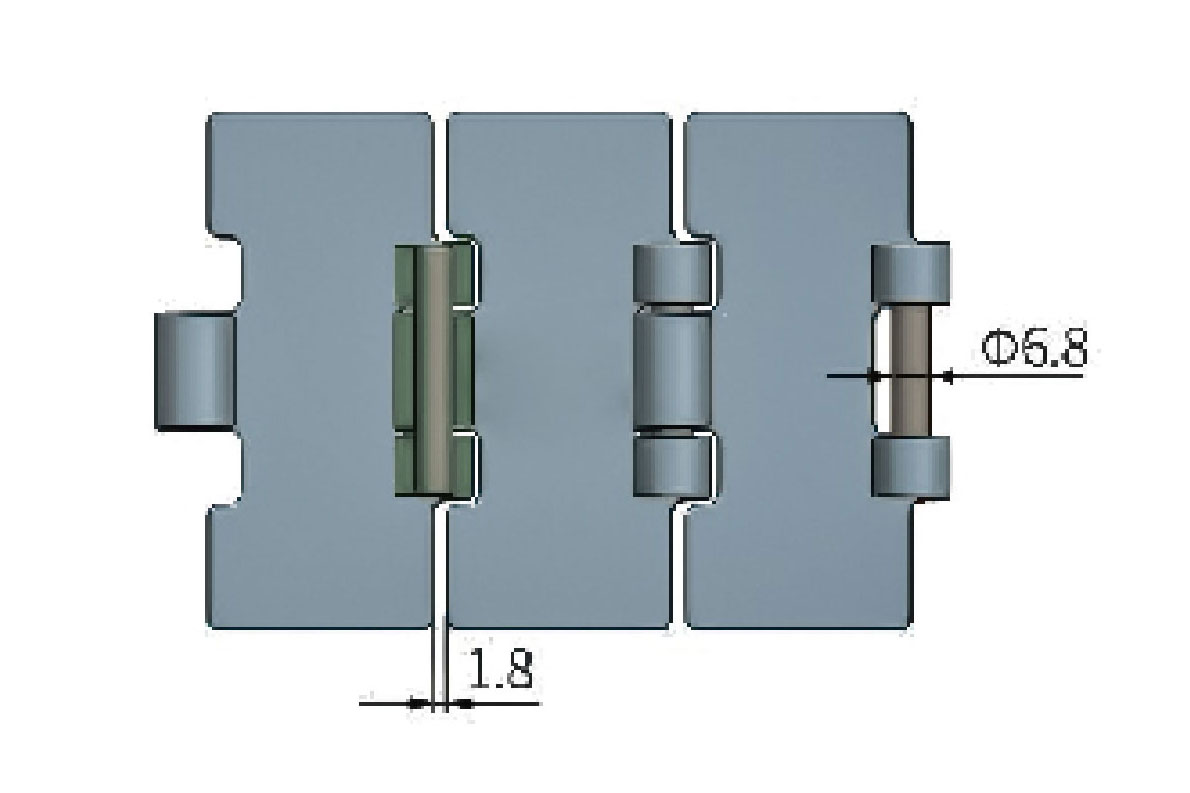 ss812 straight running steel table top chain