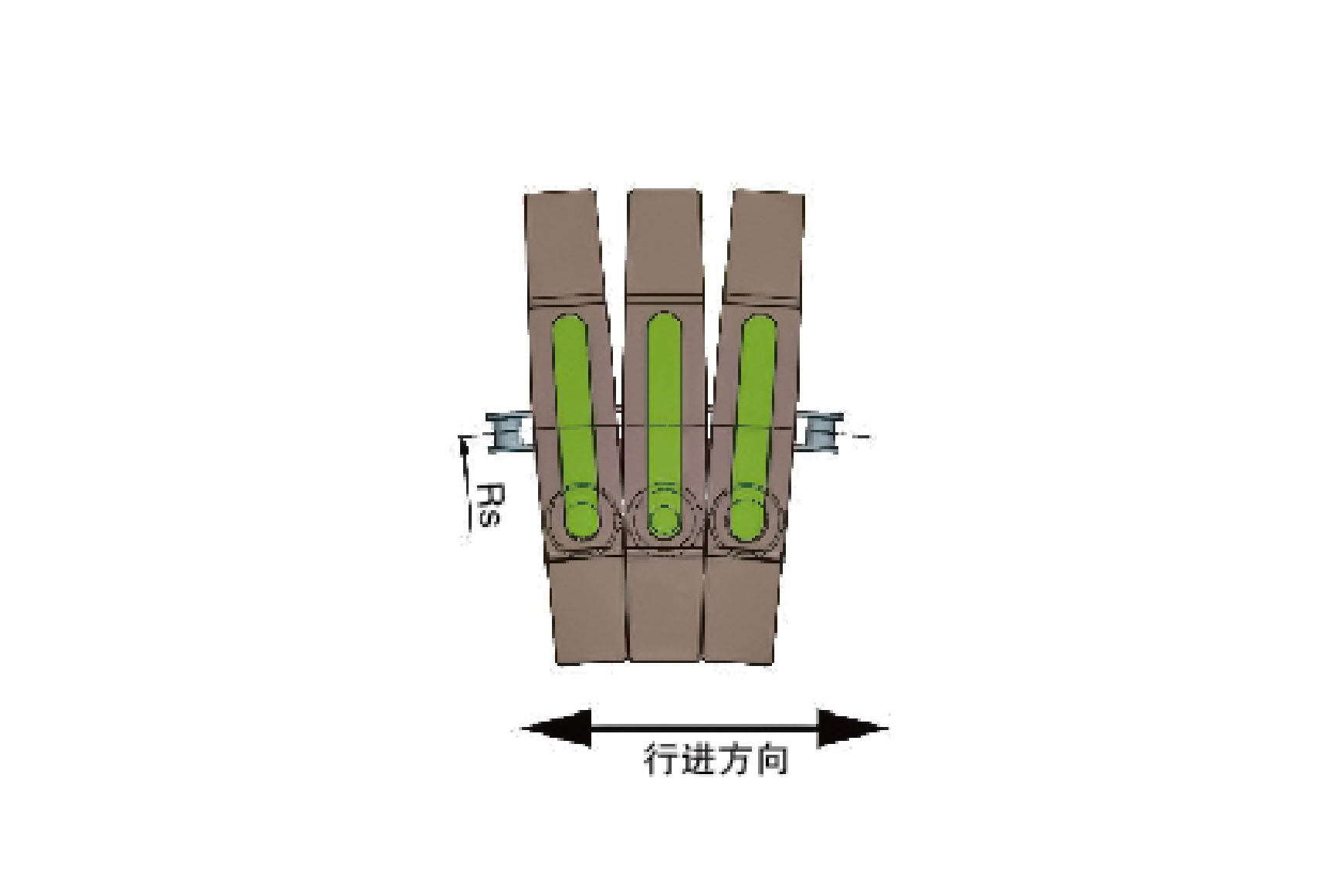 1873 anti skid smallturning sideflexing chain (with bearing)