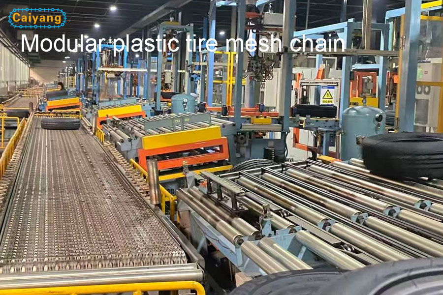 modular plastic tire mesh chain